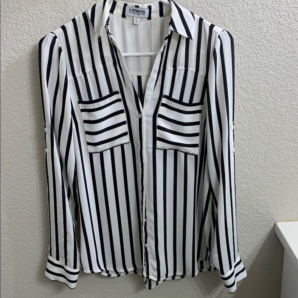 Express Monochrome Striped Shirt